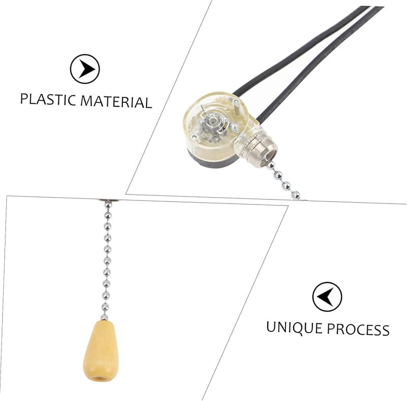 VILLCASE Ceiling Fan Pull Chain Kit 30 Wooden Beads 3 Pack for Light Switch Easy Installation - Image 4