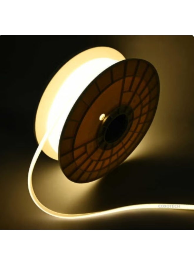 شريط إضاءة LED COB بطول 50 متر، مقاوم للماء IP65، أبيض دافئ مرن 8 مم للاستخدام الداخلي والخارجي - Image 2