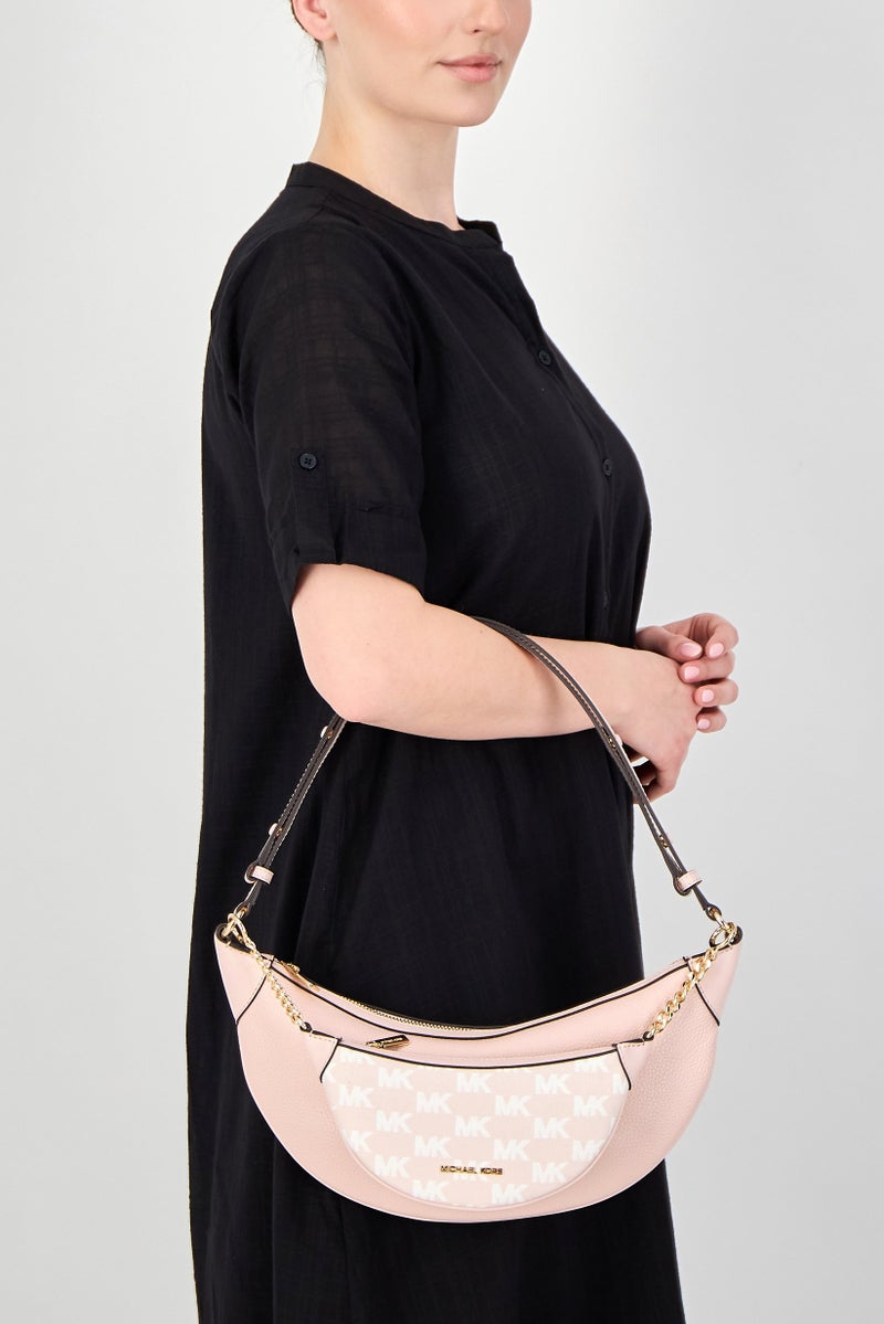 Michael Kors Women Brand Logo Shoulder Bag With Small Pouch, Pink - Image 2