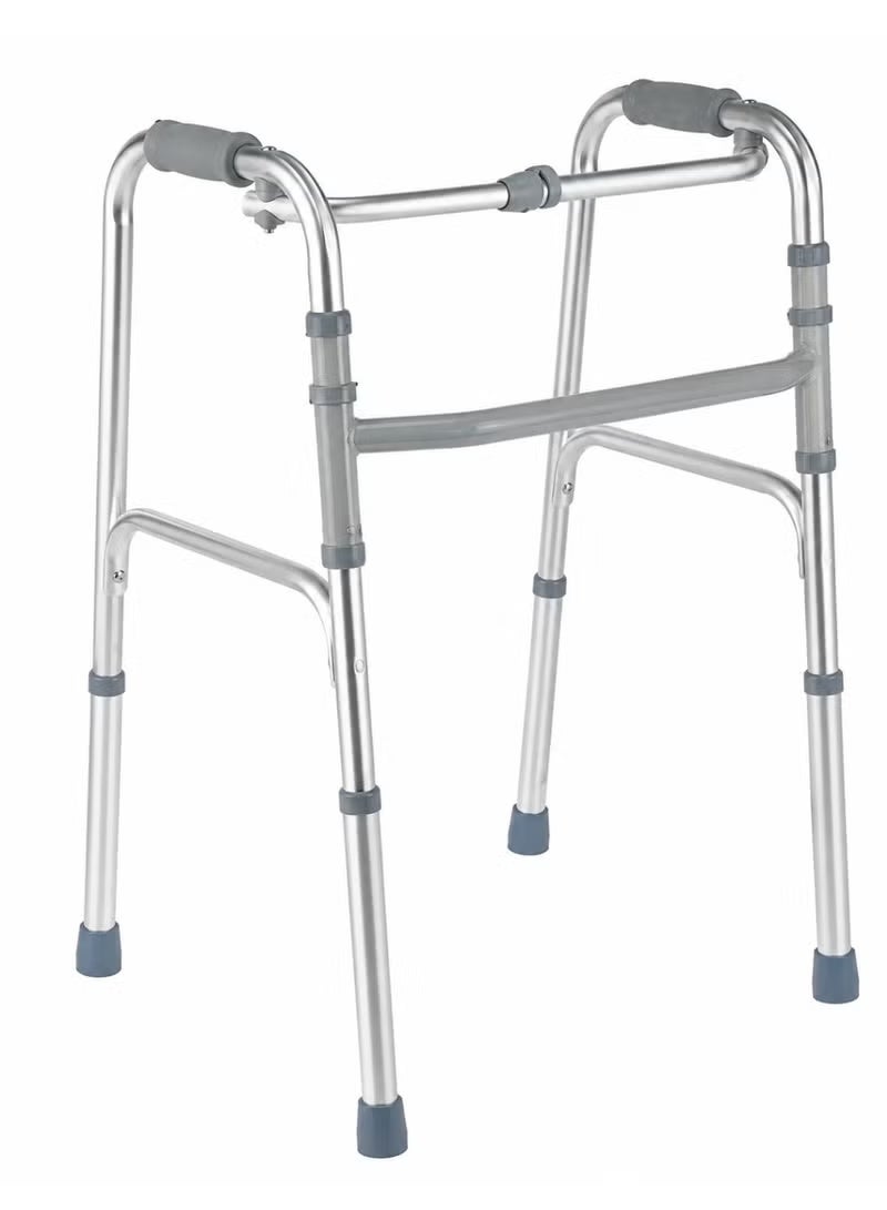 Lightweight Aluminium Walker with Adjustable Height & Anti-Slip Rubber Tips for Elderly & Mobility Support