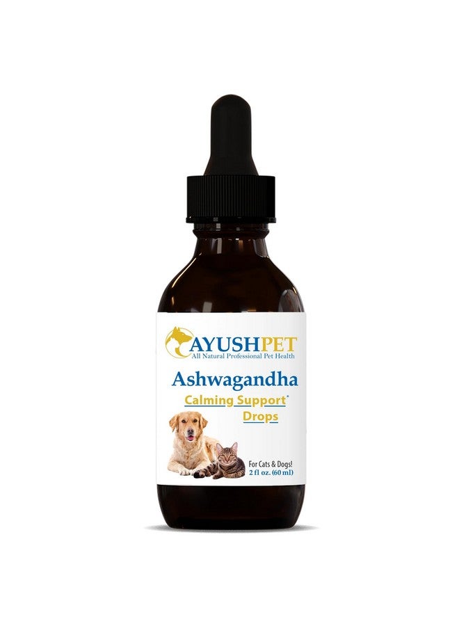 Ayush Herbs Ayush Pet Stress Support Ashwagandha Drops, Calm and Focus for Dogs or Cats, Alcohol Free Supplement, 2 oz. - Image 1