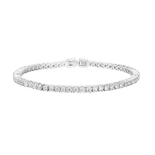 PAVOI 14K Gold Plated Cubic Zirconia Classic Tennis Bracelet | White Gold Bracelets for Women | 6.5 Inches - Image 1