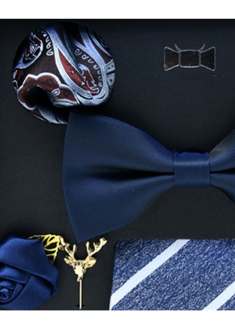 8 pcs high-end tie men's business professional formal tie bow tie cufflinks fashion accessories gift box  - Image 2