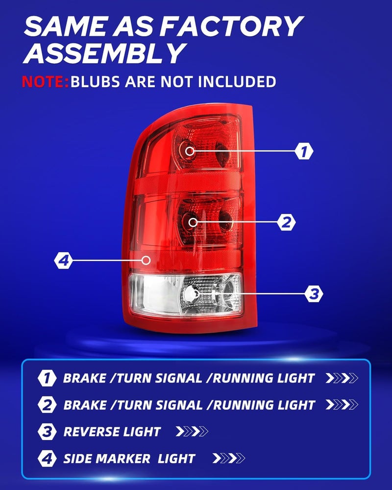 AUTOONE Driver Side Tail Light Assembly for 2007-2013 GMC Sierra - Image 4