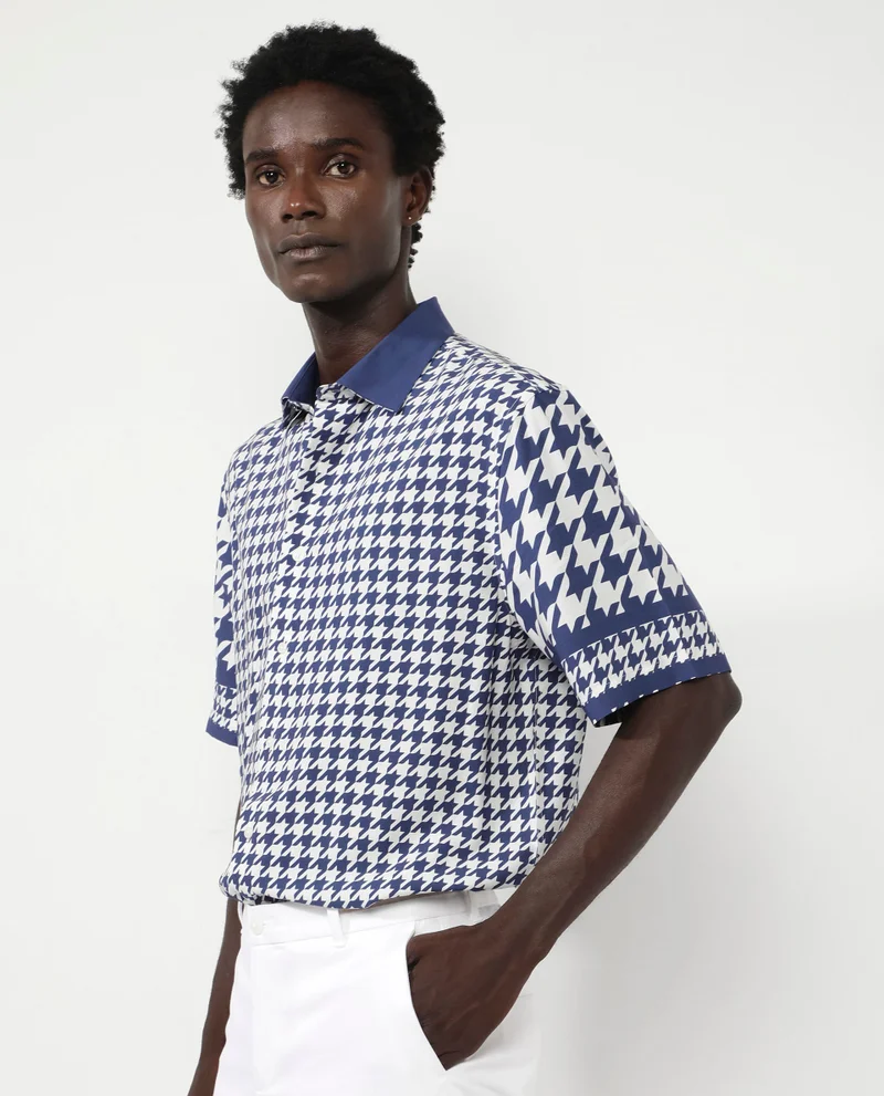 Rare Rabbit Men's Houndstooth Print Shirt