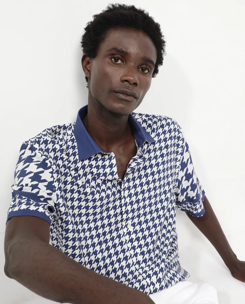 Rare Rabbit Men's Houndstooth Print Shirt