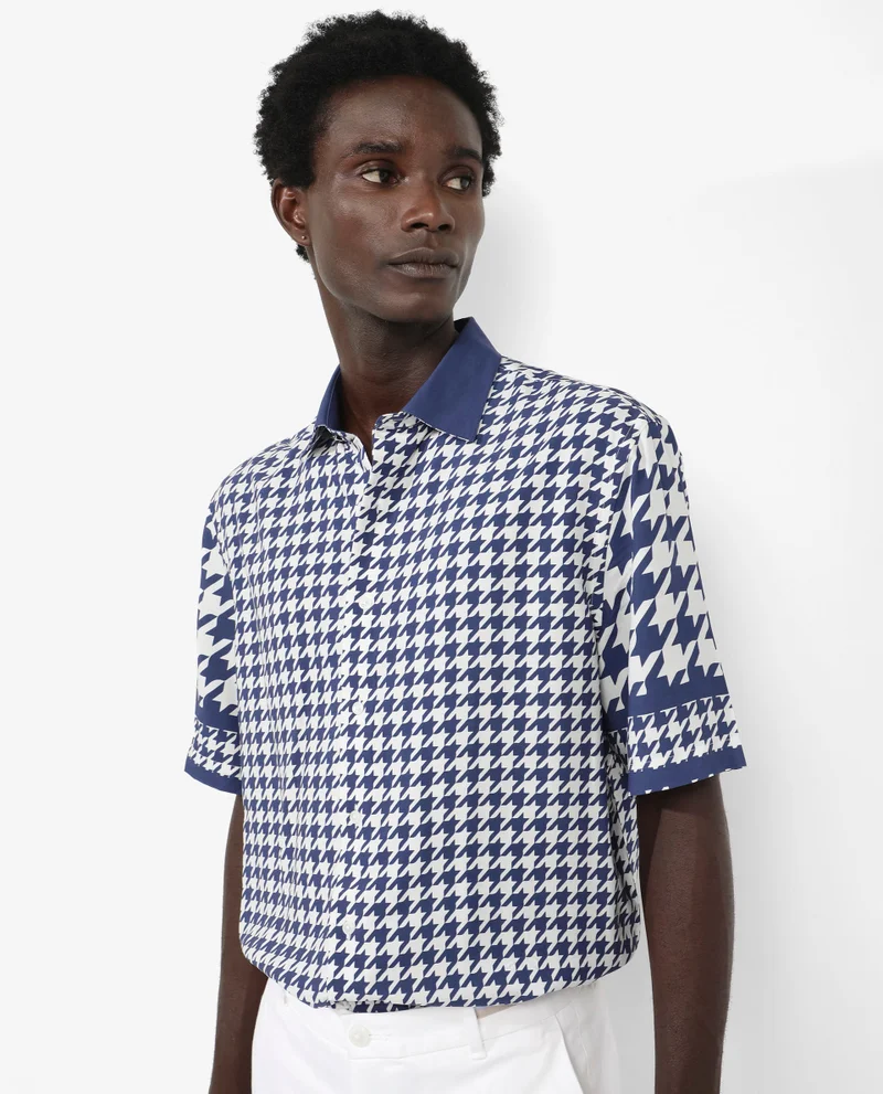 Rare Rabbit Men's Houndstooth Print Shirt