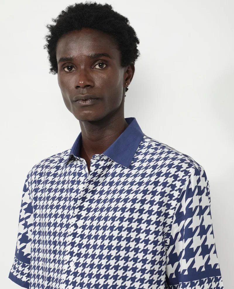 Rare Rabbit Men's Houndstooth Print Shirt