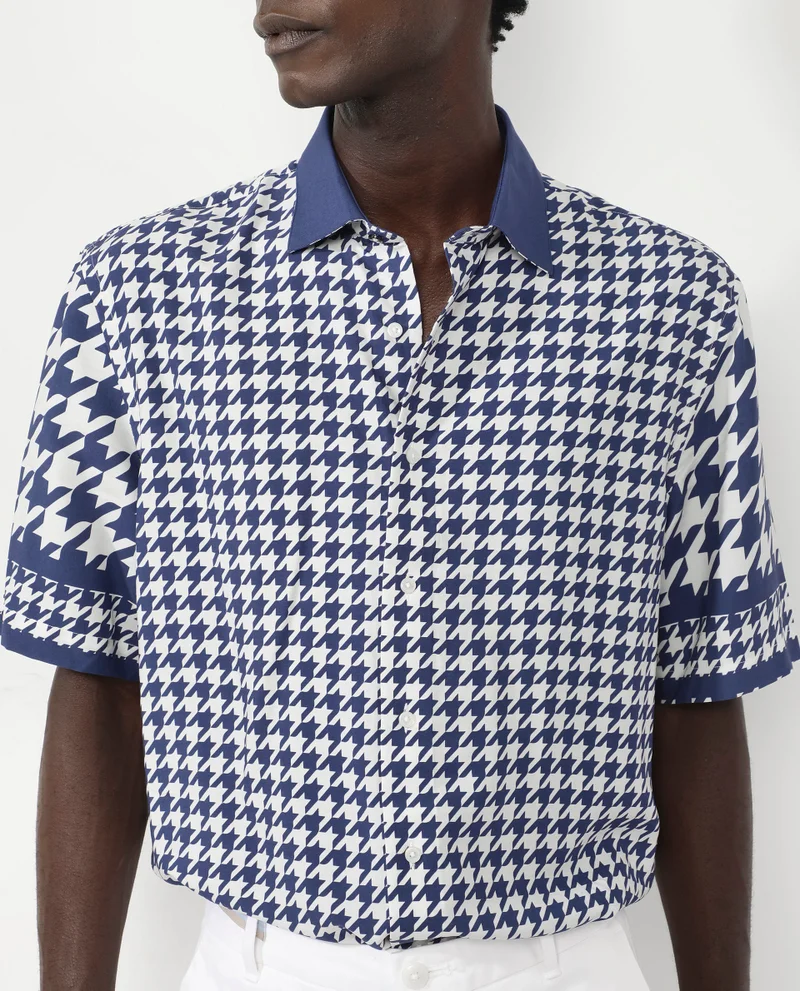 Rare Rabbit Men's Houndstooth Print Shirt