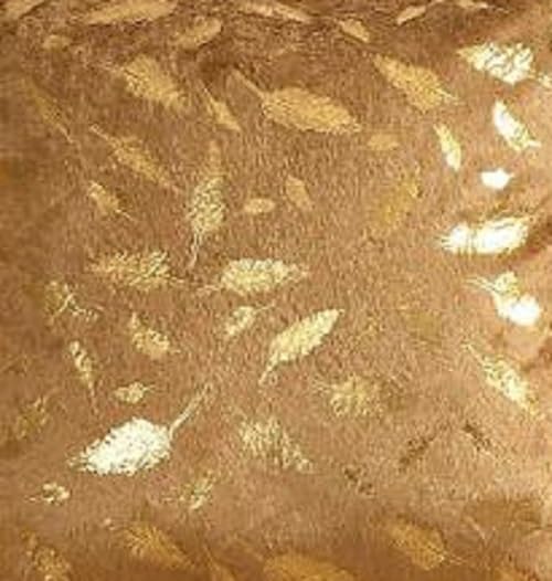 HOMECROWN Velvet Cushion Covers 16x16 Inch – Set of 3 Pcs, Golden Feather Print, Soft Faux Fur Decorative Throw Pillow Covers for Sofa, Couch, Bed, Living Room (Golden) - Image 2