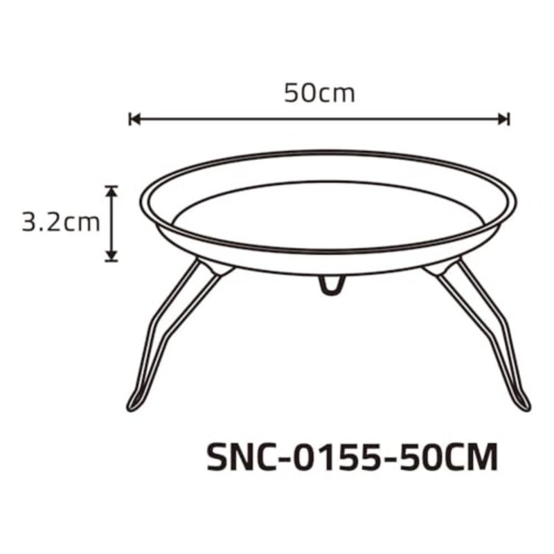 ALSANIDI, Round stainless steel plate with Foldable legs, Trips plates, Silver, Size 50 Cm - Image 4