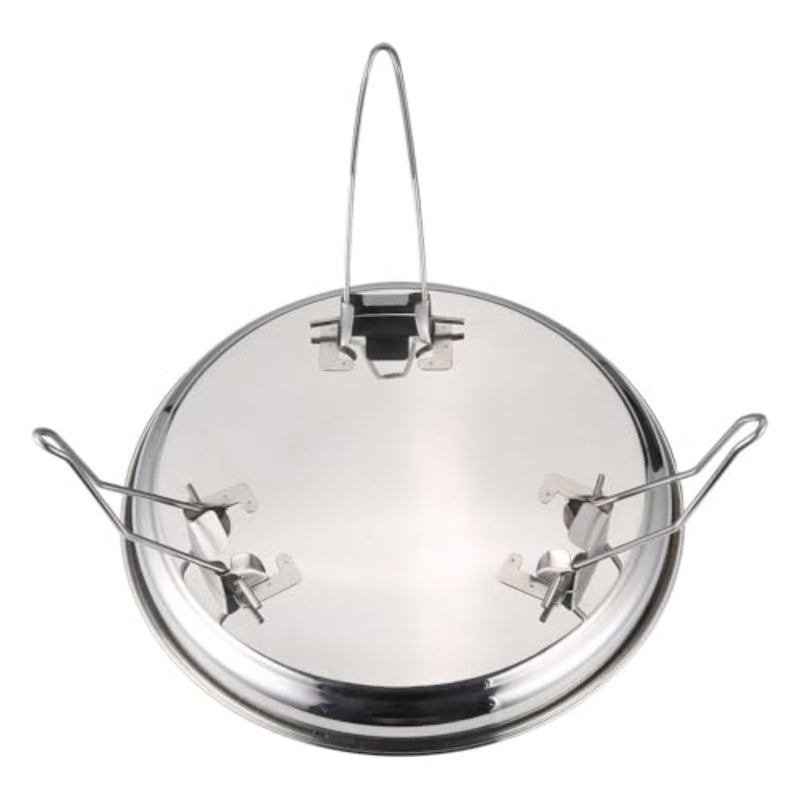 ALSANIDI, Round stainless steel plate with Foldable legs, Trips plates, Silver, Size 50 Cm - Image 2