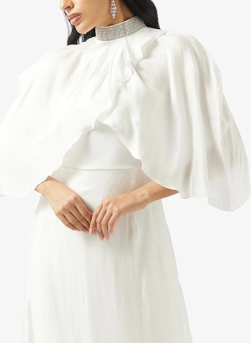 Golden Apple  Shimmering Cape Maxi Dress for Women | Best Price UAE