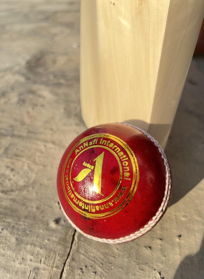 AnNafi® Red Cricket Ball | Red Color Leather Cricket Balls for Practice A Grade Handstitched | Senior Official Hard & Seasoned |No Stamp for Indoor and Outdoor Practice & Training Cricket Ball (1) - Image 3