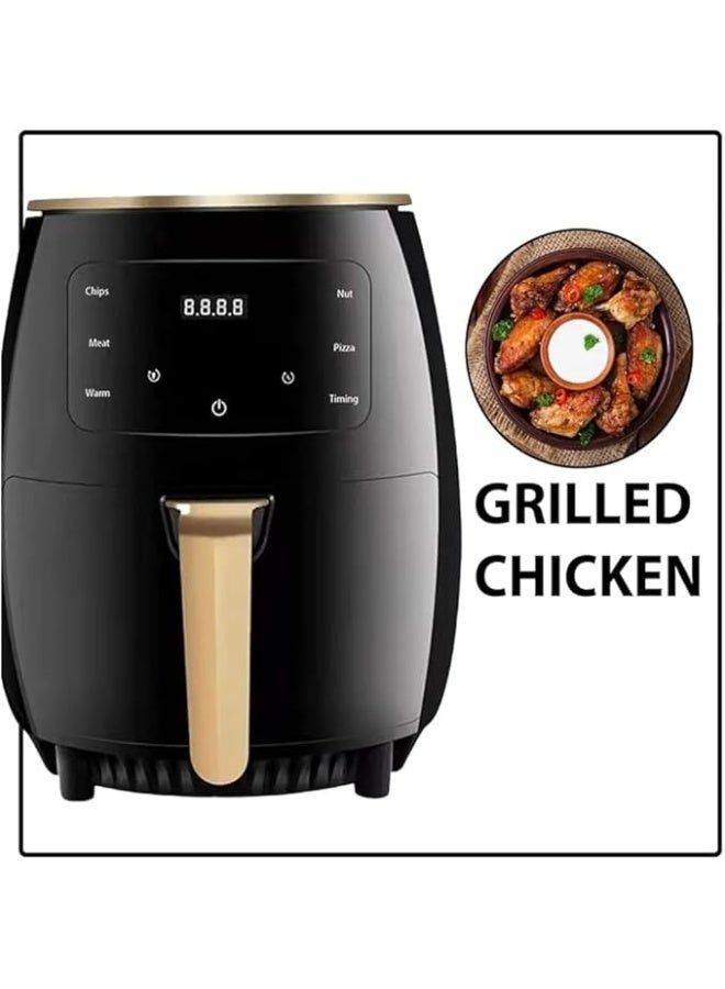 سيلفر كريست قلاية هوائية كهربائية سيلفر كريست – سعة 6 لتر، بقوة 2400 وات، طهي صحي بدون زيت، تحكم بالحرارة والمؤقت، دوران هواء ساخن سريع، سلة غير لاصقة، تصميم عصري أنيق باللون الأسود، 220 فولت / 50 هرتز - Image 4