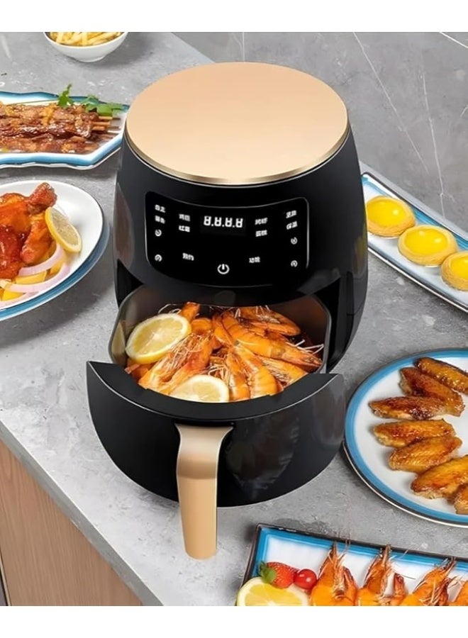 سيلفر كريست قلاية هوائية كهربائية سيلفر كريست – سعة 6 لتر، بقوة 2400 وات، طهي صحي بدون زيت، تحكم بالحرارة والمؤقت، دوران هواء ساخن سريع، سلة غير لاصقة، تصميم عصري أنيق باللون الأسود، 220 فولت / 50 هرتز - Image 1