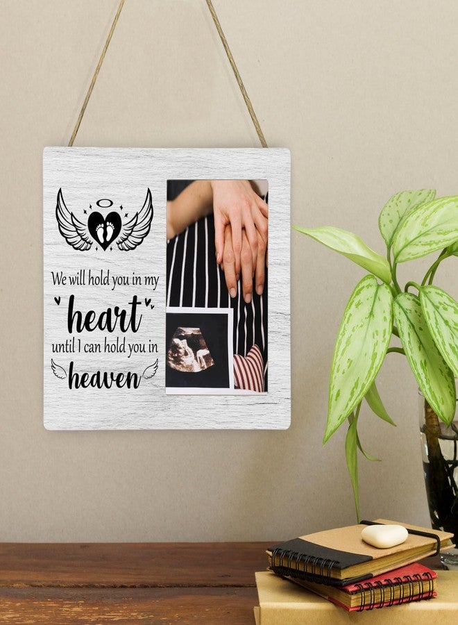CAIFZ Baby Memorial Picture Frame, We Will Hold You in My Heart Remembrance Wooden Photo Frame Gifts for Loss of Baby, 4x6 inch Photo - Image 4
