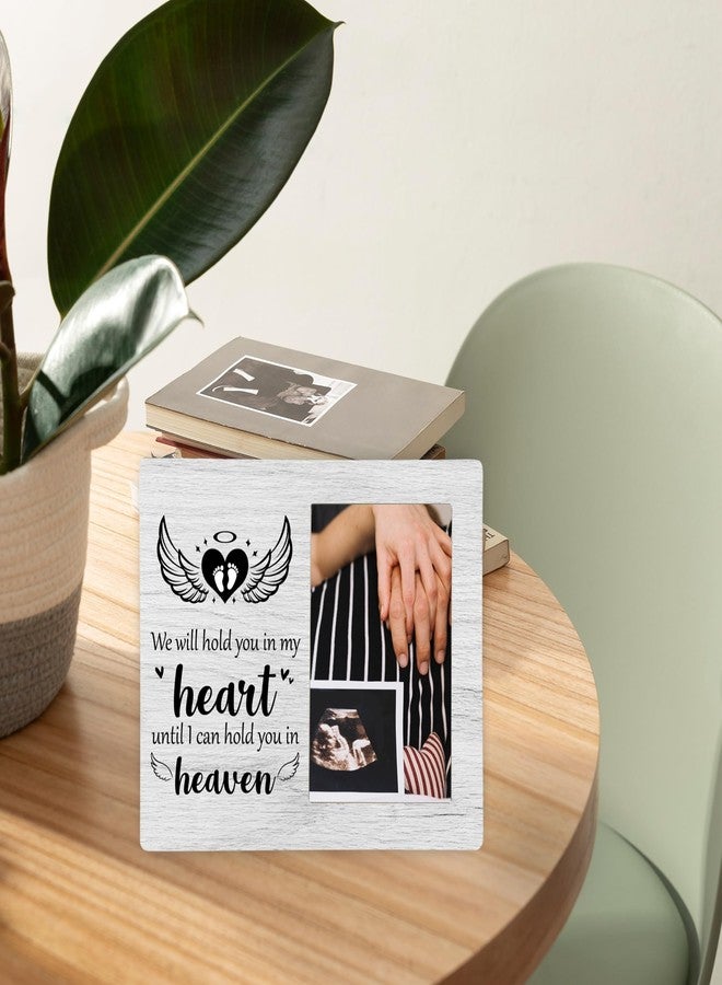 CAIFZ Baby Memorial Picture Frame, We Will Hold You in My Heart Remembrance Wooden Photo Frame Gifts for Loss of Baby, 4x6 inch Photo - Image 5