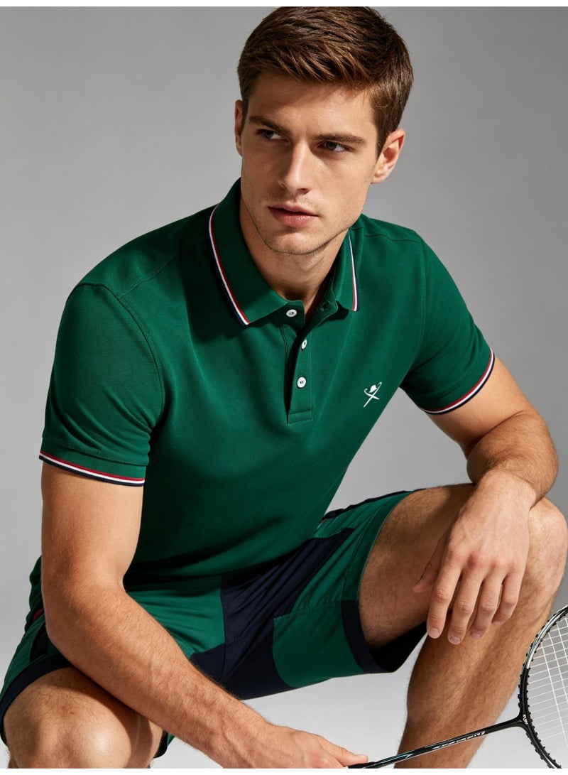 هاكيت لندن HACKETT LONDON Classic striped lapel POLO shirt for men and women couples with beaded cotton short sleeves. - Image 3