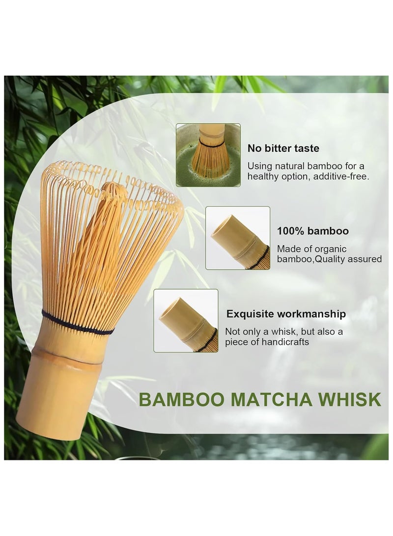 GuRiver 4-piece Japanese Matcha Set with Spout, Ceramic Matcha Bowl+Whisk Holder+Bamboo Whisk+Spoon,for Traditional Tea Ceremony-Coarse Ceramic Perfect Handmade Matcha Kit to Prepare Traditional Matcha Tea, 100% Natural Matcha Gift Kit (Green) - Image 4