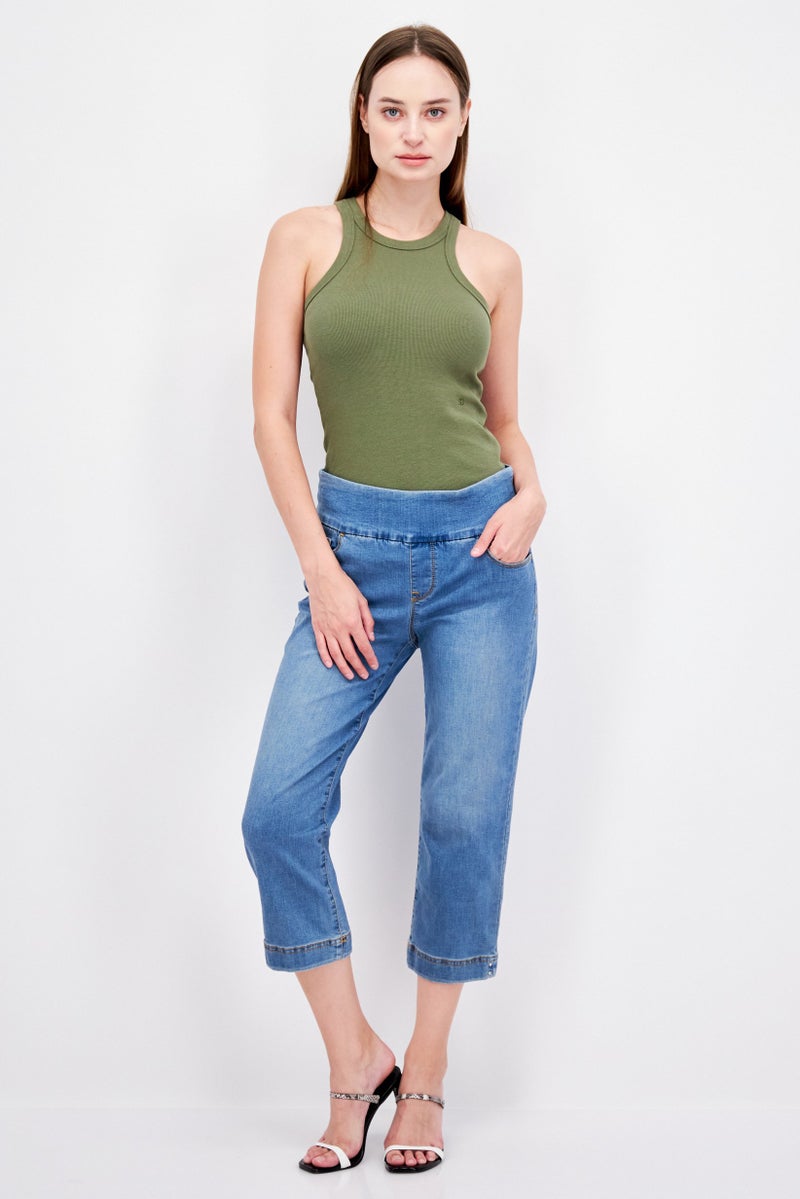 Gloria Vanderbilt Women Regular Fit Washed Stretchable Denim, Blue - Image 3