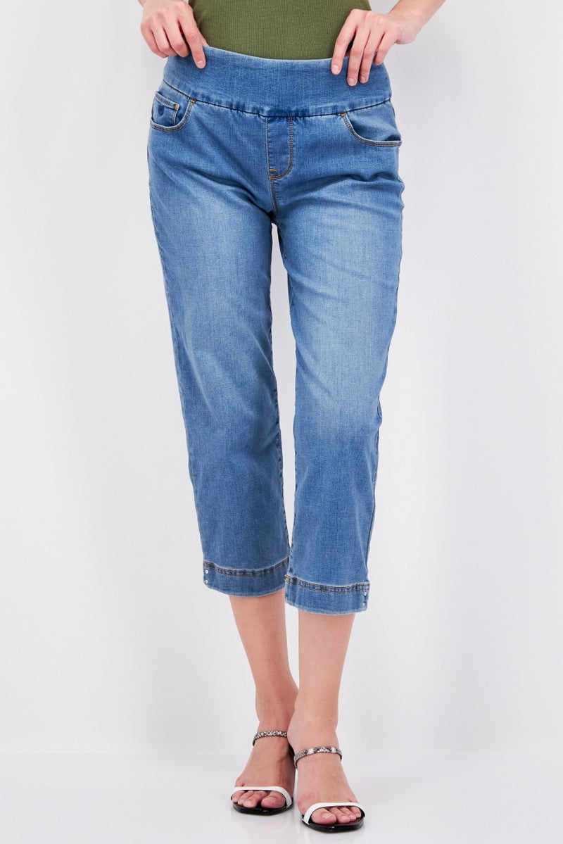 Gloria Vanderbilt Women Regular Fit Washed Stretchable Denim, Blue - Image 1