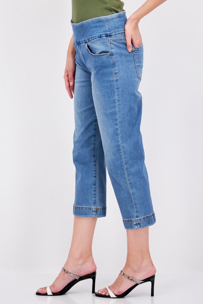 Gloria Vanderbilt Women Regular Fit Washed Stretchable Denim, Blue - Image 4