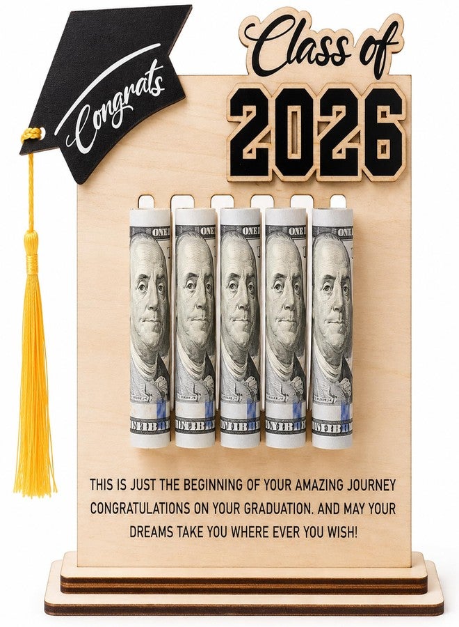 KATINAT Class of 2026 Graduation Money Holder 2026, Wooden Graduation Money Cash, Unique Graduate Gifts for Him Her Daughter Son Seniors, Graduation Gifts - Image 1