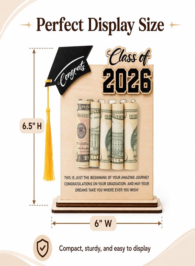 KATINAT Class of 2026 Graduation Money Holder 2026, Wooden Graduation Money Cash, Unique Graduate Gifts for Him Her Daughter Son Seniors, Graduation Gifts - Image 4
