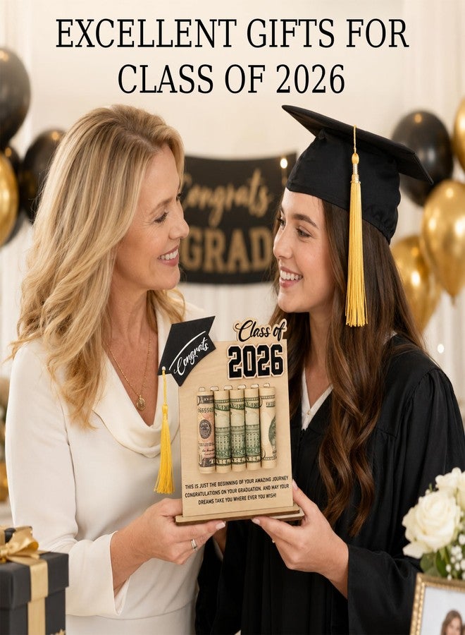 KATINAT Class of 2026 Graduation Money Holder 2026, Wooden Graduation Money Cash, Unique Graduate Gifts for Him Her Daughter Son Seniors, Graduation Gifts - Image 5