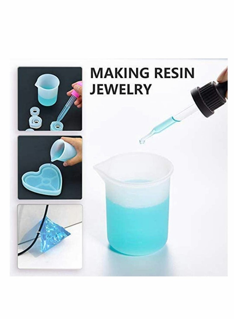 Y&D Silicone Measuring Cups, Resin Mixing Cups Non-Stick Glue Tools Clear Plastic - Best Value Graduated for Resin, Epoxy, Stain, Pour Art, Paint - Image 3