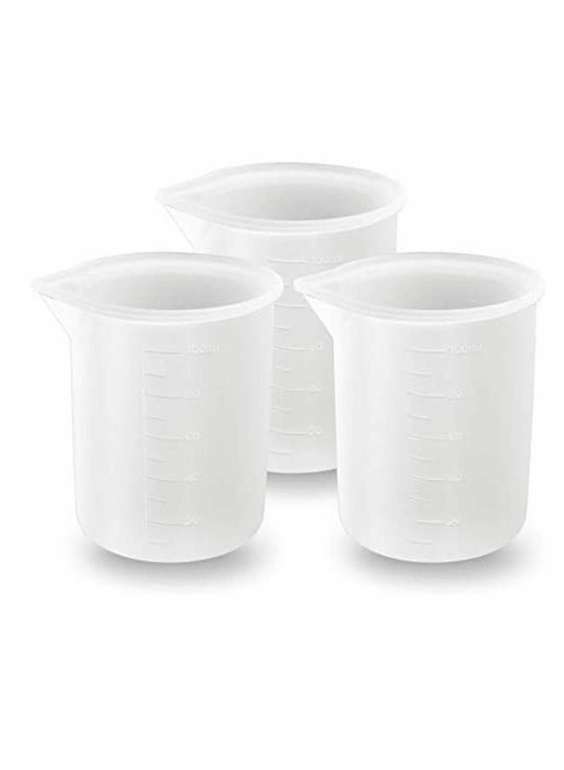 Y&D Silicone Measuring Cups, Resin Mixing Cups Non-Stick Glue Tools Clear Plastic - Best Value Graduated for Resin, Epoxy, Stain, Pour Art, Paint - Image 1