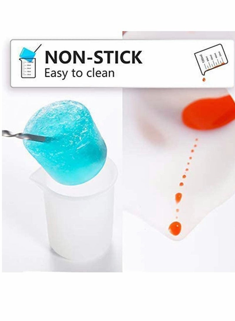 Y&D Silicone Measuring Cups, Resin Mixing Cups Non-Stick Glue Tools Clear Plastic - Best Value Graduated for Resin, Epoxy, Stain, Pour Art, Paint - Image 2