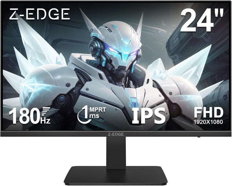 Z Z-Edge شاشة ألعاب Z-EDGE IPS بحجم 24 بوصة - 16:9 Full HD 1920x1080، معدل تحديث 180 هرتز، زمن استجابة 1 مللي ثانية، منافذ DP 1.4 و HDMI 2.0، شاشة LED بدون إطار، مناسبة لـ PS5 و Xbox، UG24F - Image 1