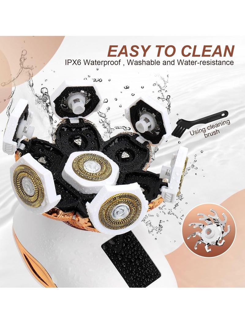 general 2-in-1 Electric Razors for Women, Wet/Dry 7D Rechargeable Rotary Shaver for Legs, Water Resistant Grooming Kit - Electric Razors for Women, Facial Hair Removal, Bikini Trimmer, Lips - Gentle Hair Remo - Image 3