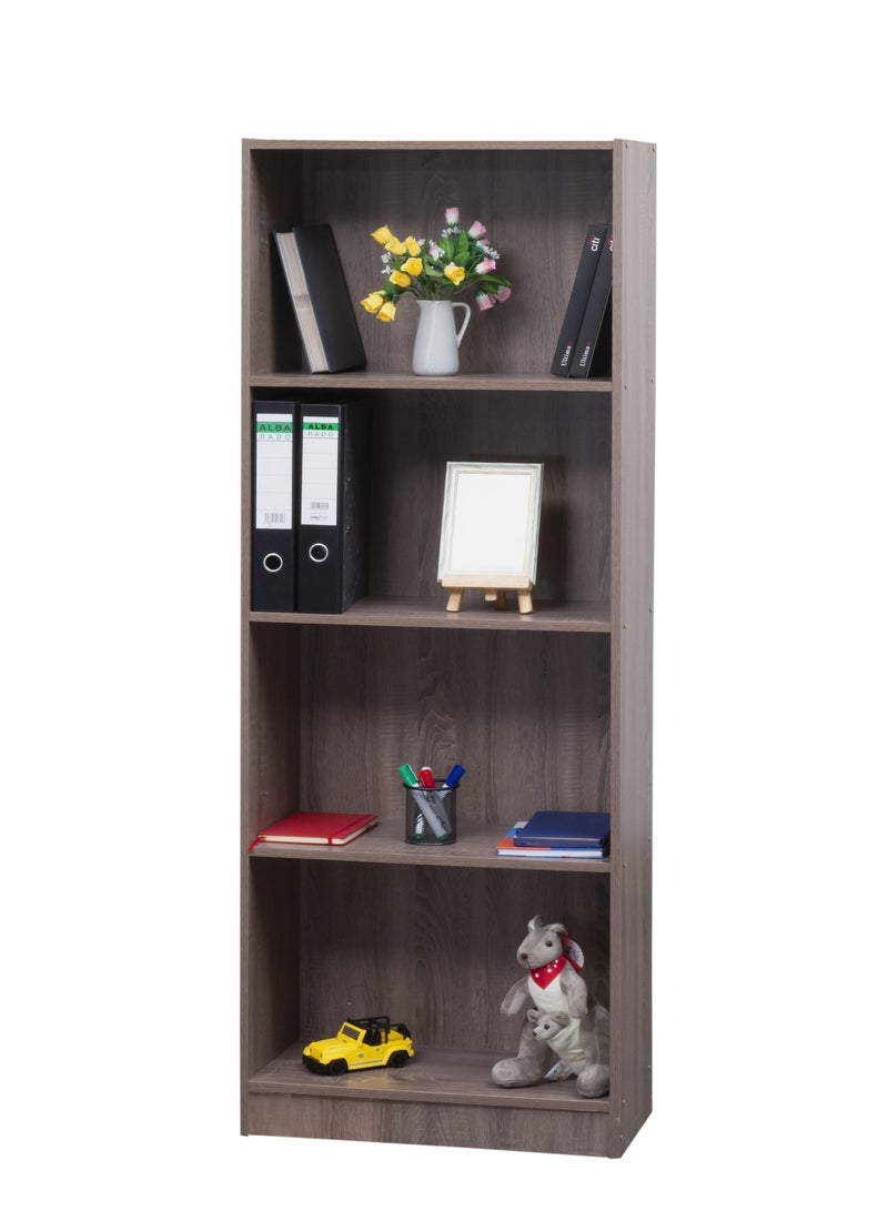 WT-EASYCARE رف كتب مكون من 4 طبقات – Sonama Oak | رف كتب | رف كتب متعدد الطبقات | منظم كتب | تخزين متعدد الوظائف | رف كتب قائم بذاته | خزانة كتب | خزانة ملفات - Image 1