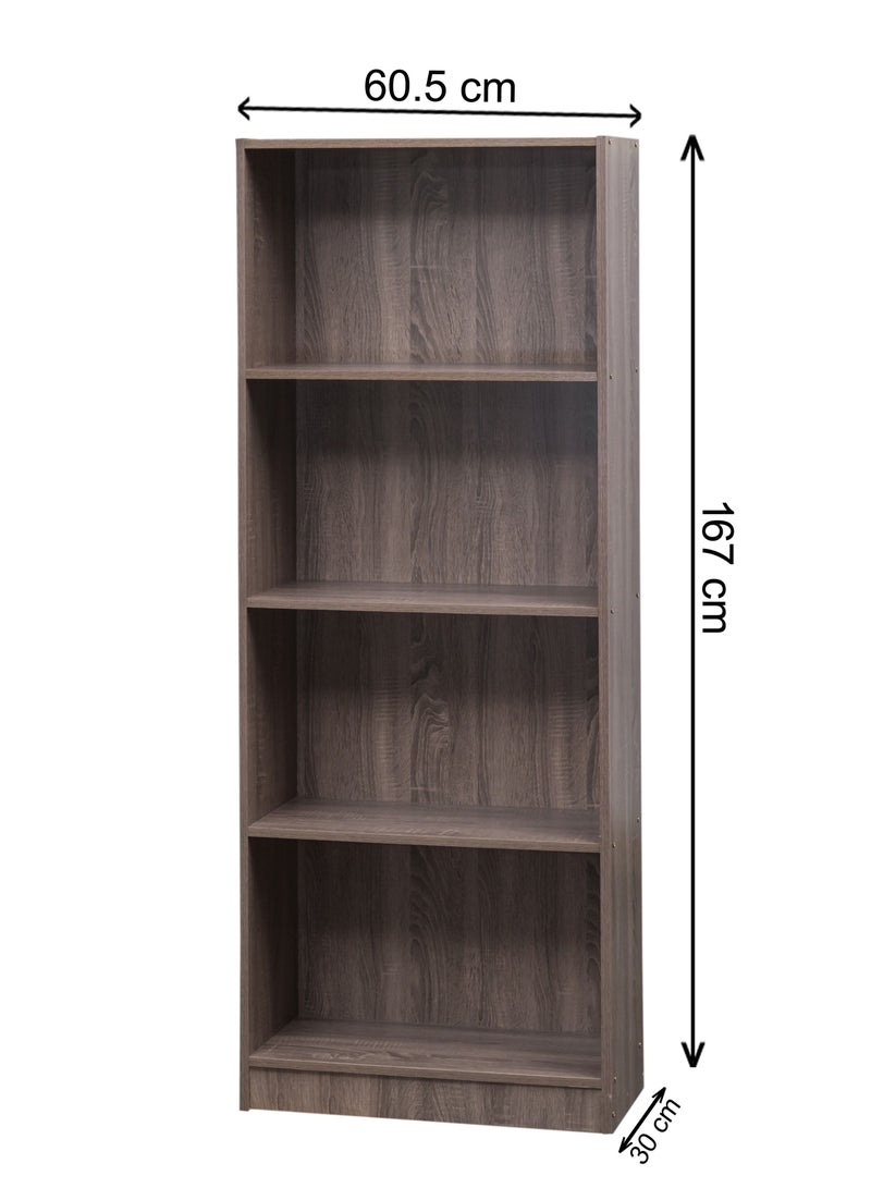 WT-EASYCARE رف كتب مكون من 4 طبقات – Sonama Oak | رف كتب | رف كتب متعدد الطبقات | منظم كتب | تخزين متعدد الوظائف | رف كتب قائم بذاته | خزانة كتب | خزانة ملفات - Image 2