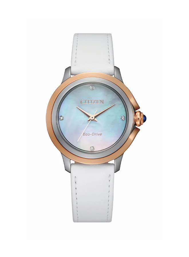 CITIZEN Women's Leather  Watch EM0796-08Y - 32 mm