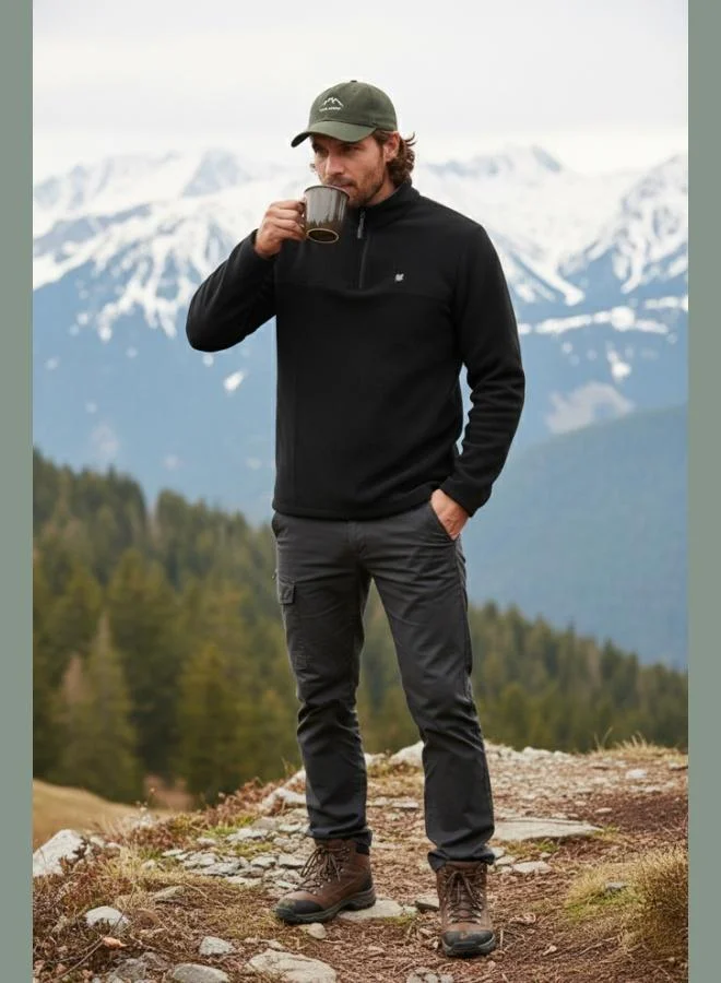 Buratti Buratti Slim Fit Anti-Pilling Non-Flapping Batwing Collar Cold-Resistant Brushed Fleece Men's POLAR 5906001