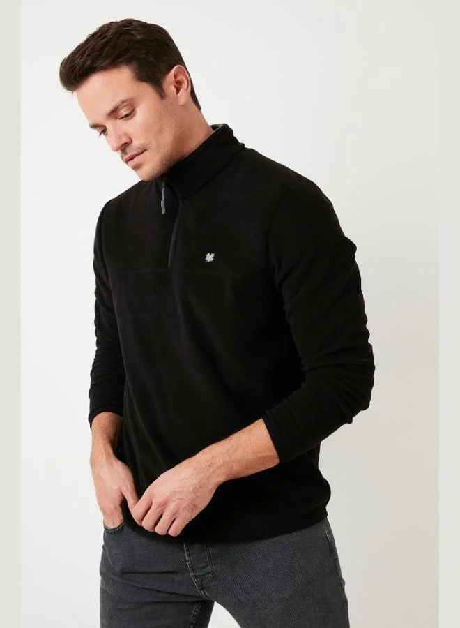 Buratti Buratti Slim Fit Anti-Pilling Non-Flapping Batwing Collar Cold-Resistant Brushed Fleece Men's POLAR 5906001