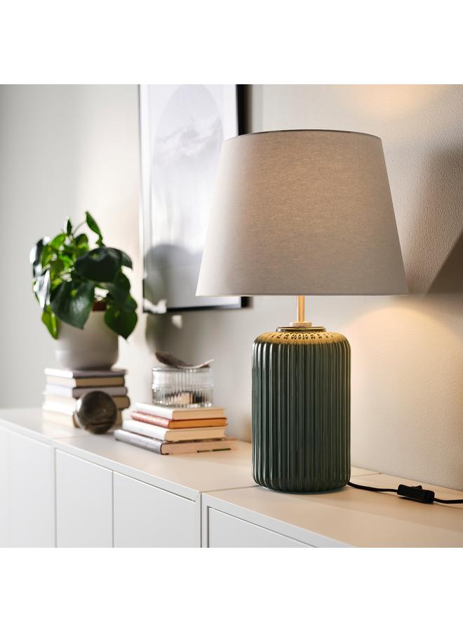 Zaboon Table Lamp, Grey-Turquoise Ceramic/Grey, 52 Cm - Image 2