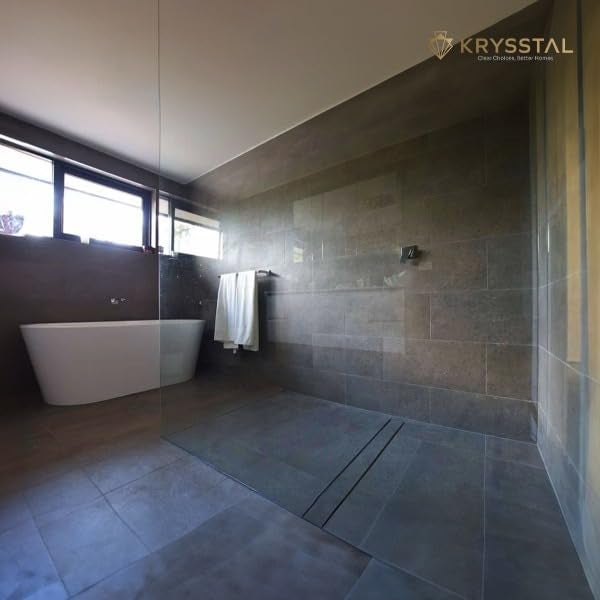 KRYSSTAL Tile Insert Shower Drain Channel 12 x 4 inches | 304 SS Shower Drain Cover with Cockroach Trap| Bathroom Water Drainer with Side Hole| Invisible Long Tile Insert Floor Drain for Bathroom - Image 2
