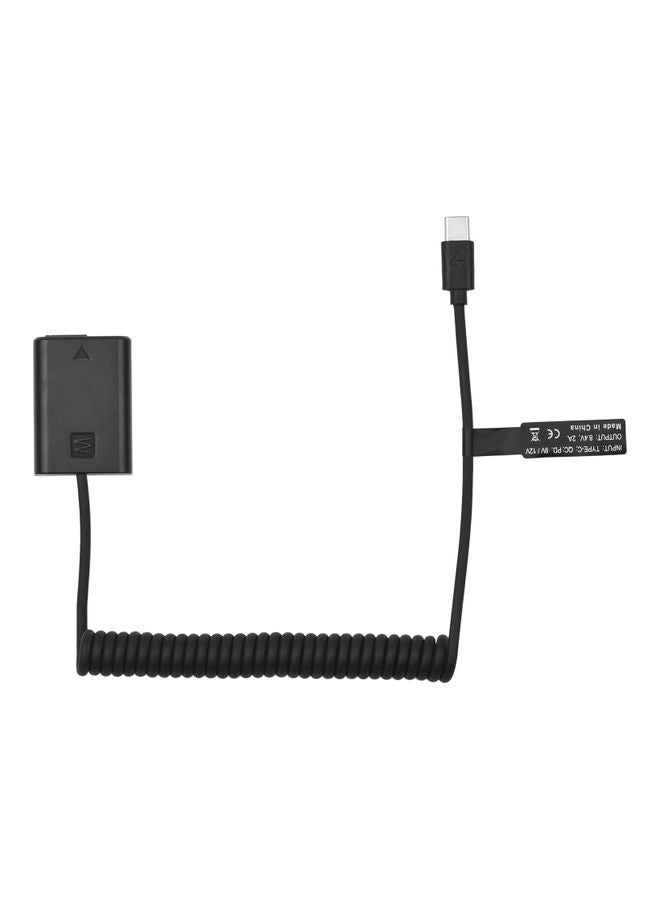 NIBEMINENT Dummy Battery USB-C Coupler Adapter Black  - Image 1