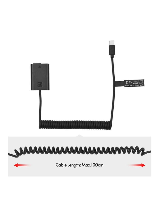 NIBEMINENT Dummy Battery USB-C Coupler Adapter Black  - Image 5