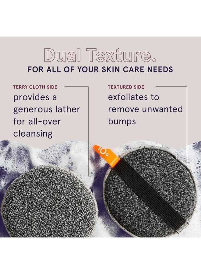 cleanlogic Detoxify Purifying Charcoal Exfoliator Dual-Texture Round Body Scrubber, 3 Count - Image 5