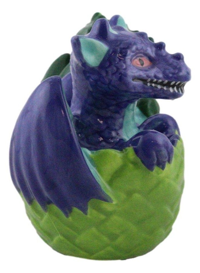 إيبروس جيفت مجموعة زينة من تماثيل إيبروس جيفت الخيالية الطائرة، تنانين خضراء وزرقاء صغيرة فقست نصف بيضة متشققة، طقم هزازات ملح وفلفل سيراميك - Image 5