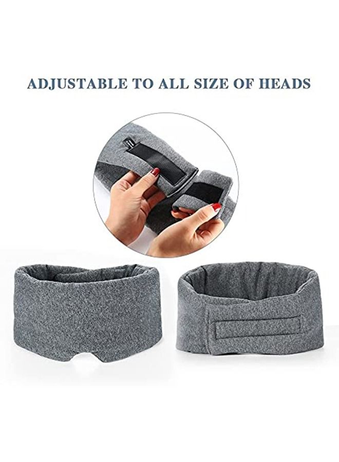 Cotton Sleep Mask Blindfold Cover Soft Portable Blackout Comfortable Breathable Eye Masks for Sleeping Adjustable Blinder Blindfold Airplane Travel Eyepatch Best Night Companion Eyeshade for Women Men Kid Eye Patch (Grey) - Image 5