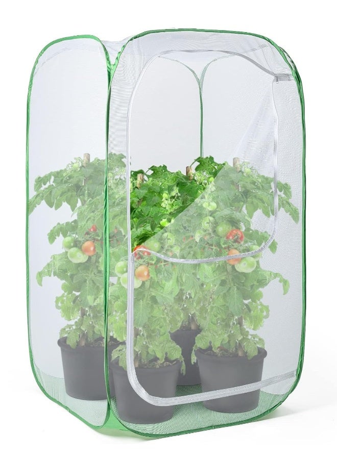 Generic 36" Outdoor Mesh Plant Enclosure, Plant Cover for Pests, Bird and Pest Protection Guard for Fruit, Vegetables, Flowers and Herbs Pop-Up Cage 24 x 24 x 36 Inches  - Image 1