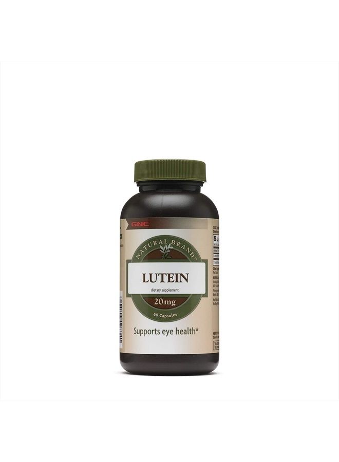 GNC Natural Brand Lutein 20mg, 60 Capsules, Supports Eye Health - Image 1
