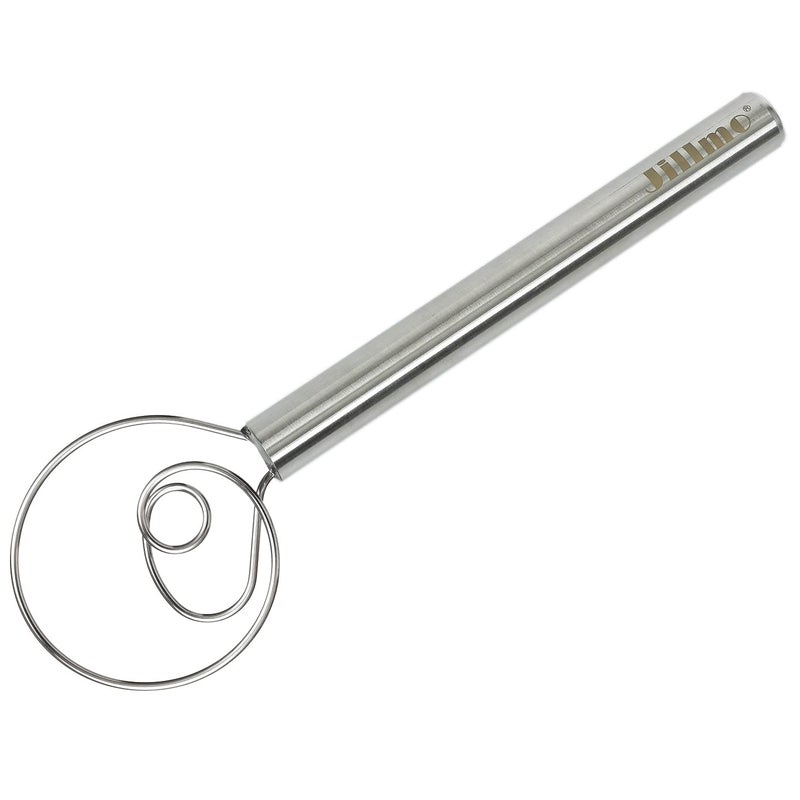 Jillmo Danish Dough Whisk 12inch Stainless Steel Bread Whisk